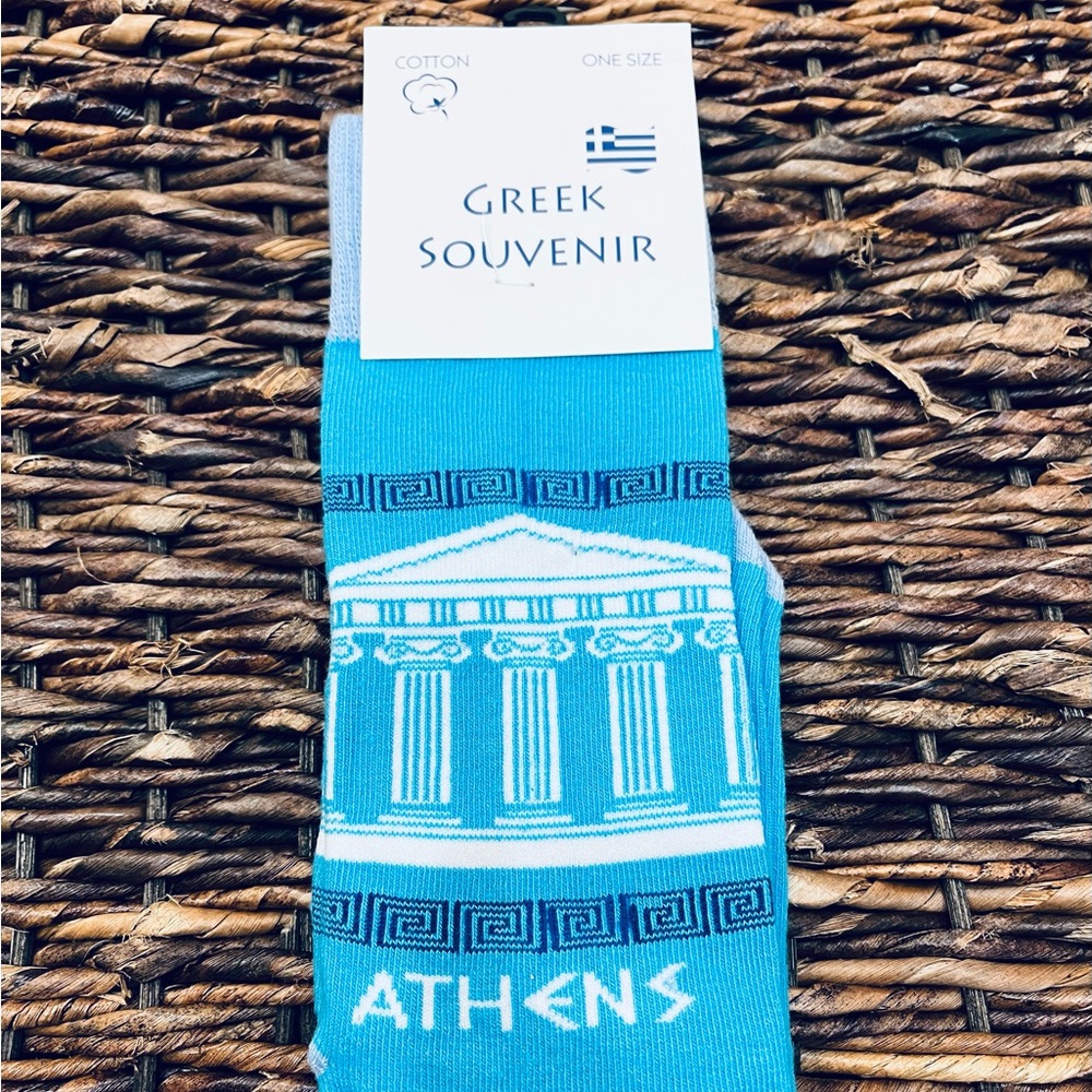 Acropolis Greek Blue Socks